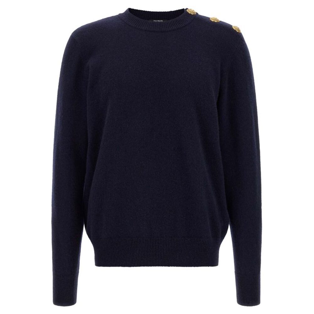 Balmain Blue Cashmere Men's Cardigan